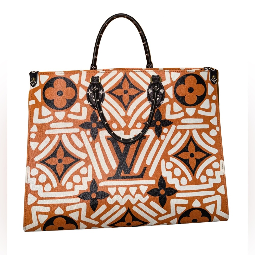 Louis Vuitton Geometric Brown and White Tote